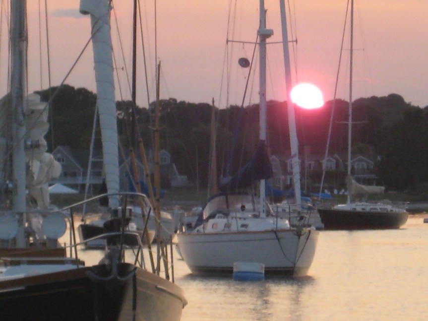 Sunset at Dodson's Boatyard, Stonington, CT