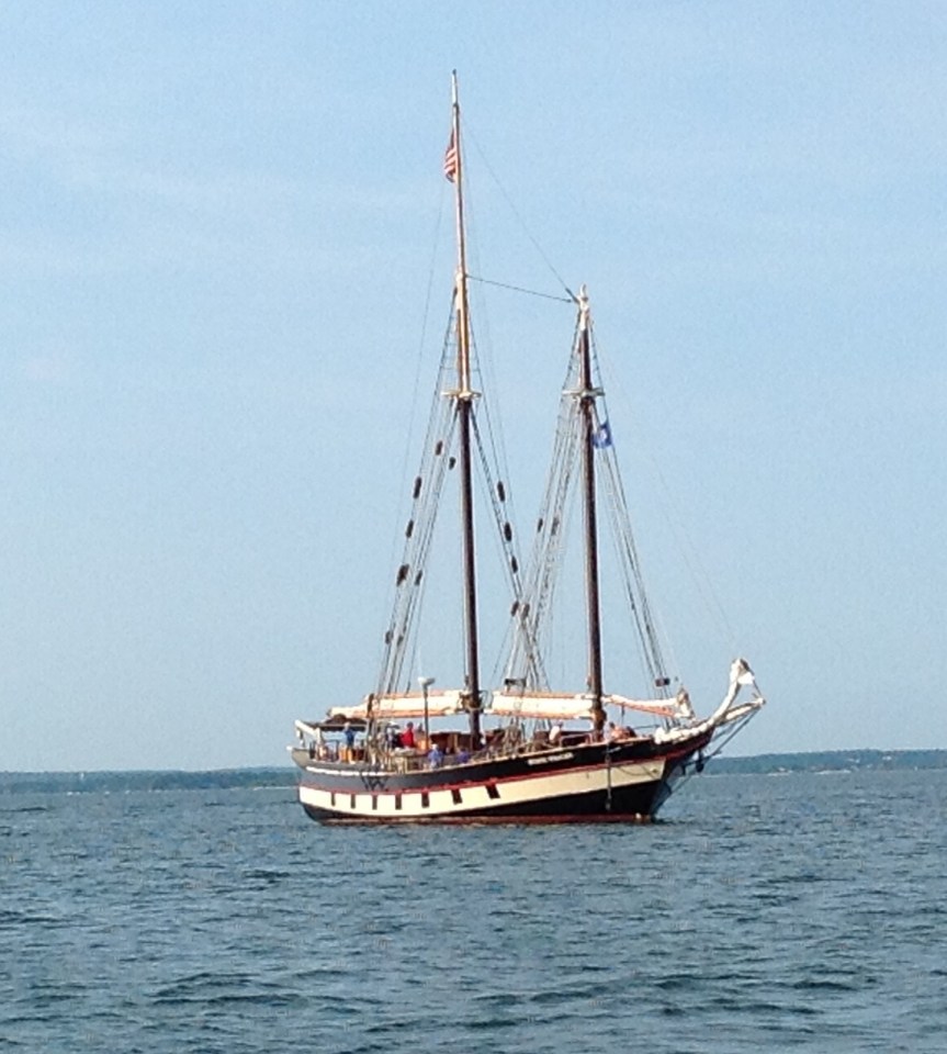 Mystic Whaler at anchor.