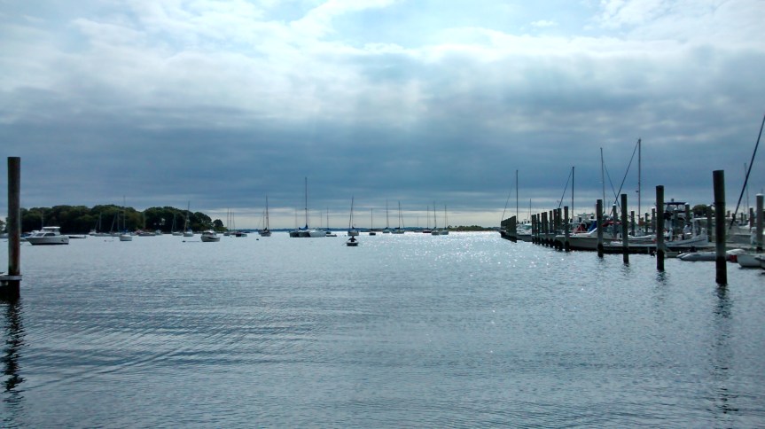 Jeff's final row on the Ugliest Dinghy on Fishers Island Sound. 